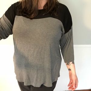 Black and Gray color block tunic